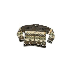 Planet Earth Sweaters Women Dark Green SzM Vail CO 100%Cotton Cardigan HandSpun